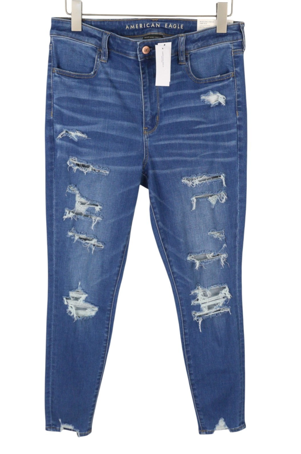 AMERICAN EAGLE OUTFITTERS Temp Tech Super Hi-Rise Jegging Women Jeans W32 Blue
