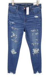 AMERICAN EAGLE OUTFITTERS Temp Tech Super Hi-Rise Jegging Women Jeans W32 Blue