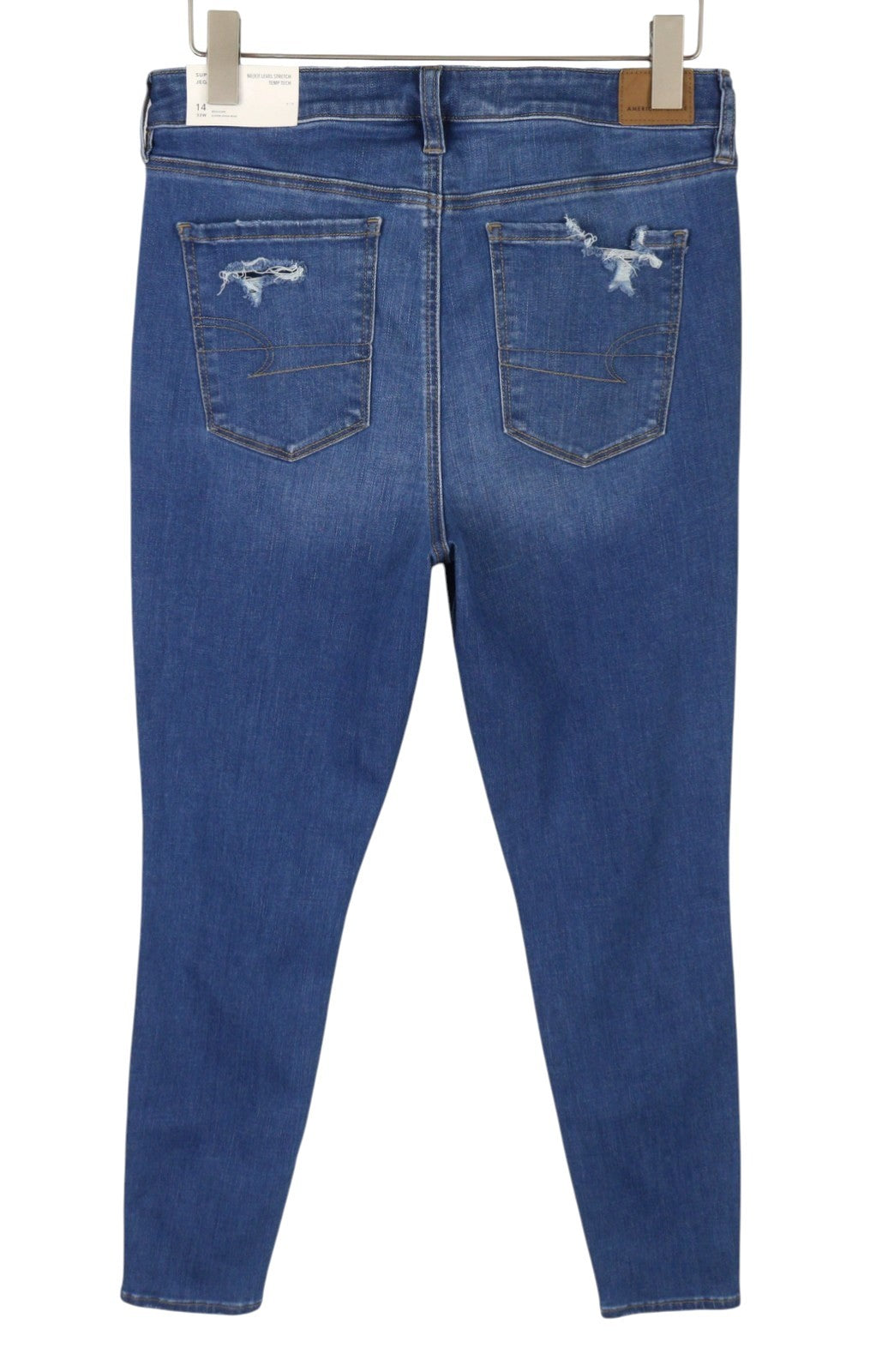 AMERICAN EAGLE OUTFITTERS Temp Tech Super Hi-Rise Jegging Women Jeans W32 Blue