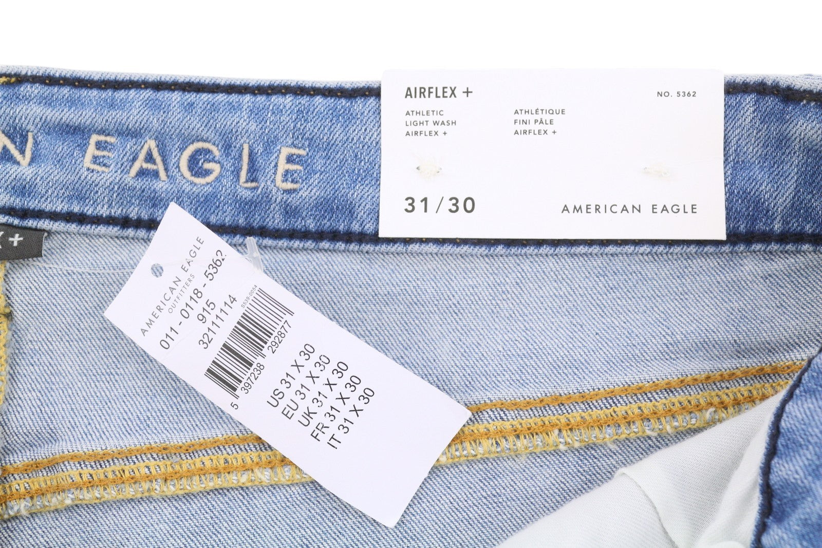 AMERICAN EAGLE OUTFITTERS Airflex+ Athletic Light Wash Men Jeans W31/L30 Bue