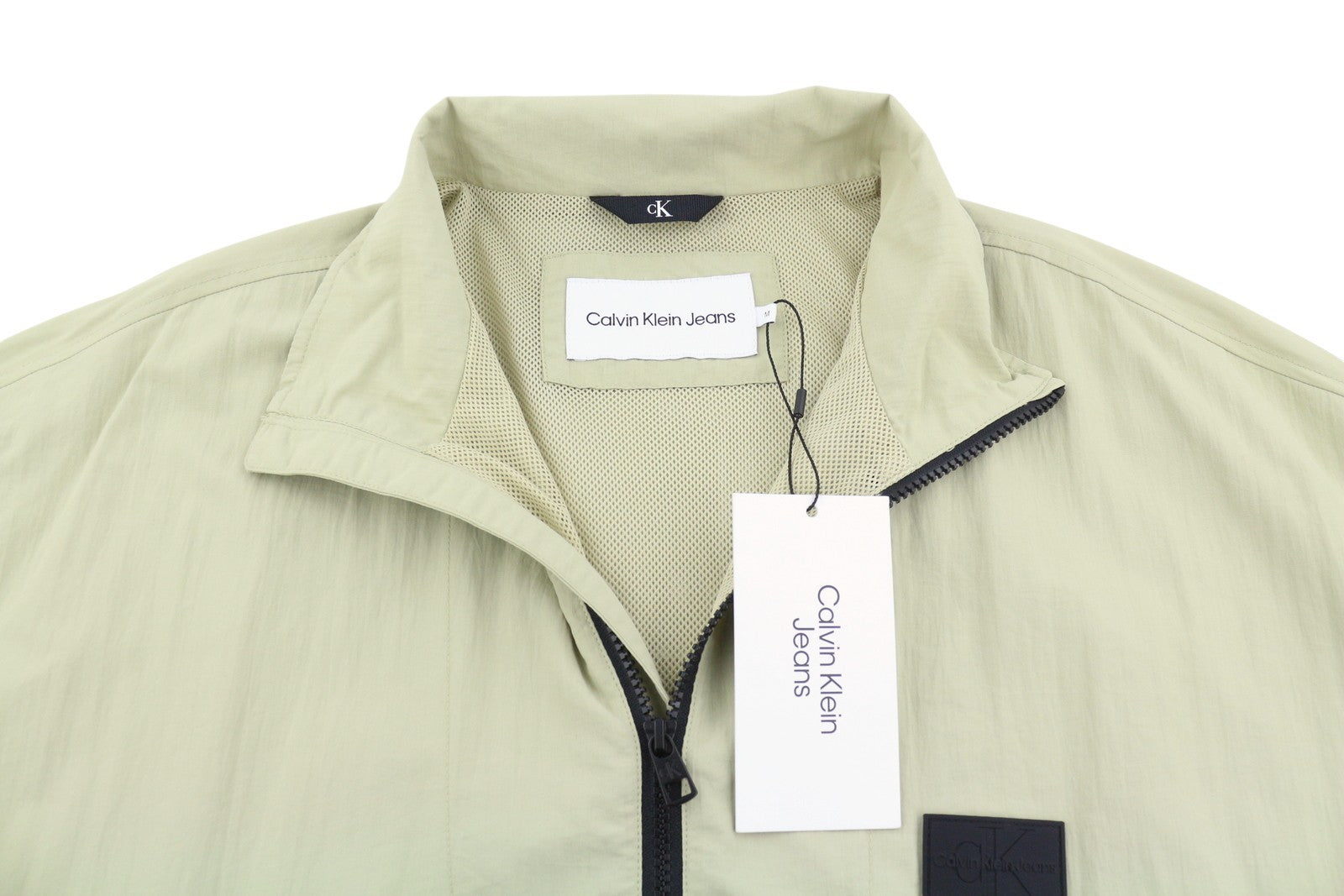 CALVIN KLEIN Mix Media Popover Men Jacket M Green Anorak