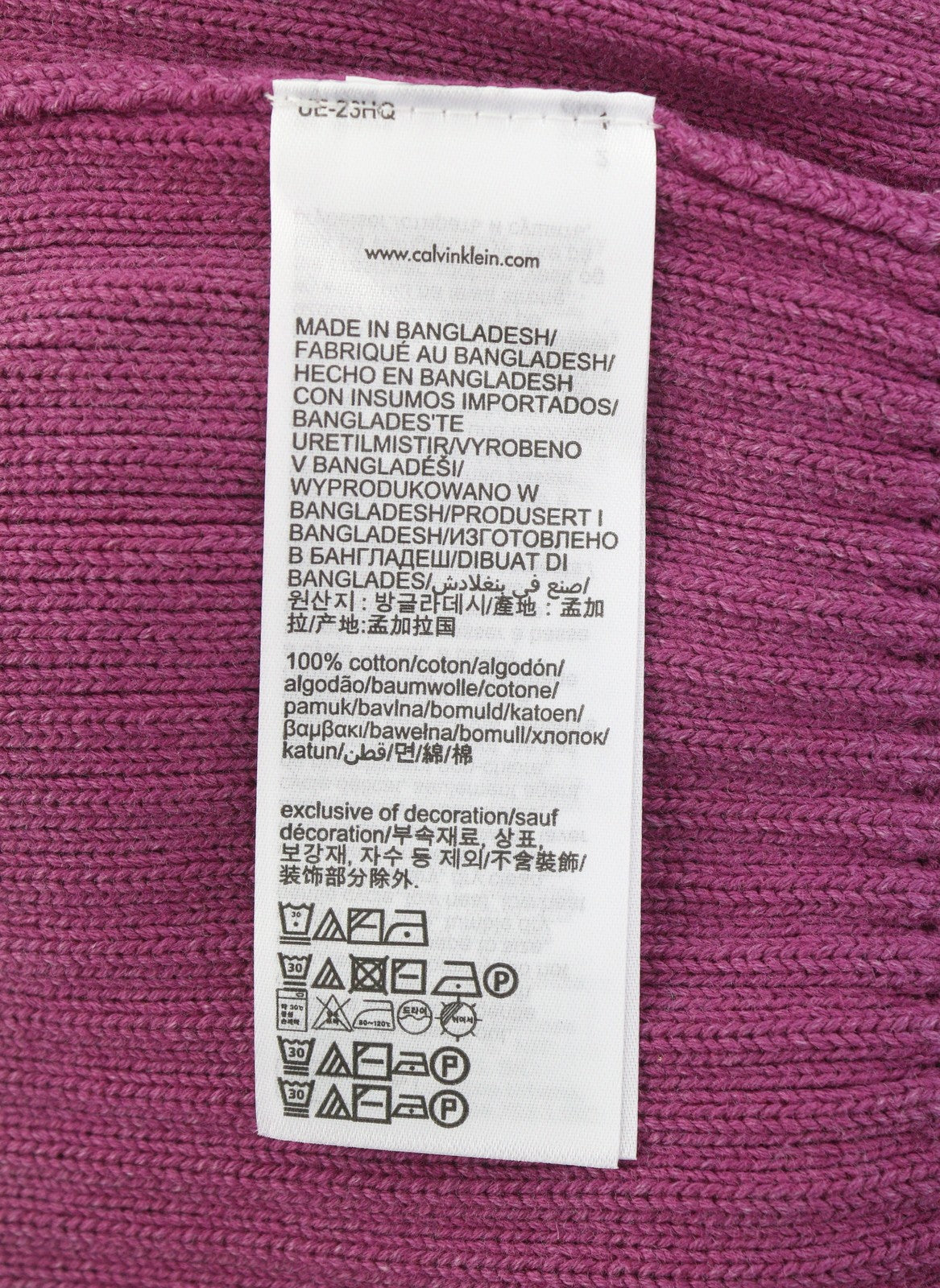CALVIN KLEIN Men Jumper L Purple Mock Neck Knit