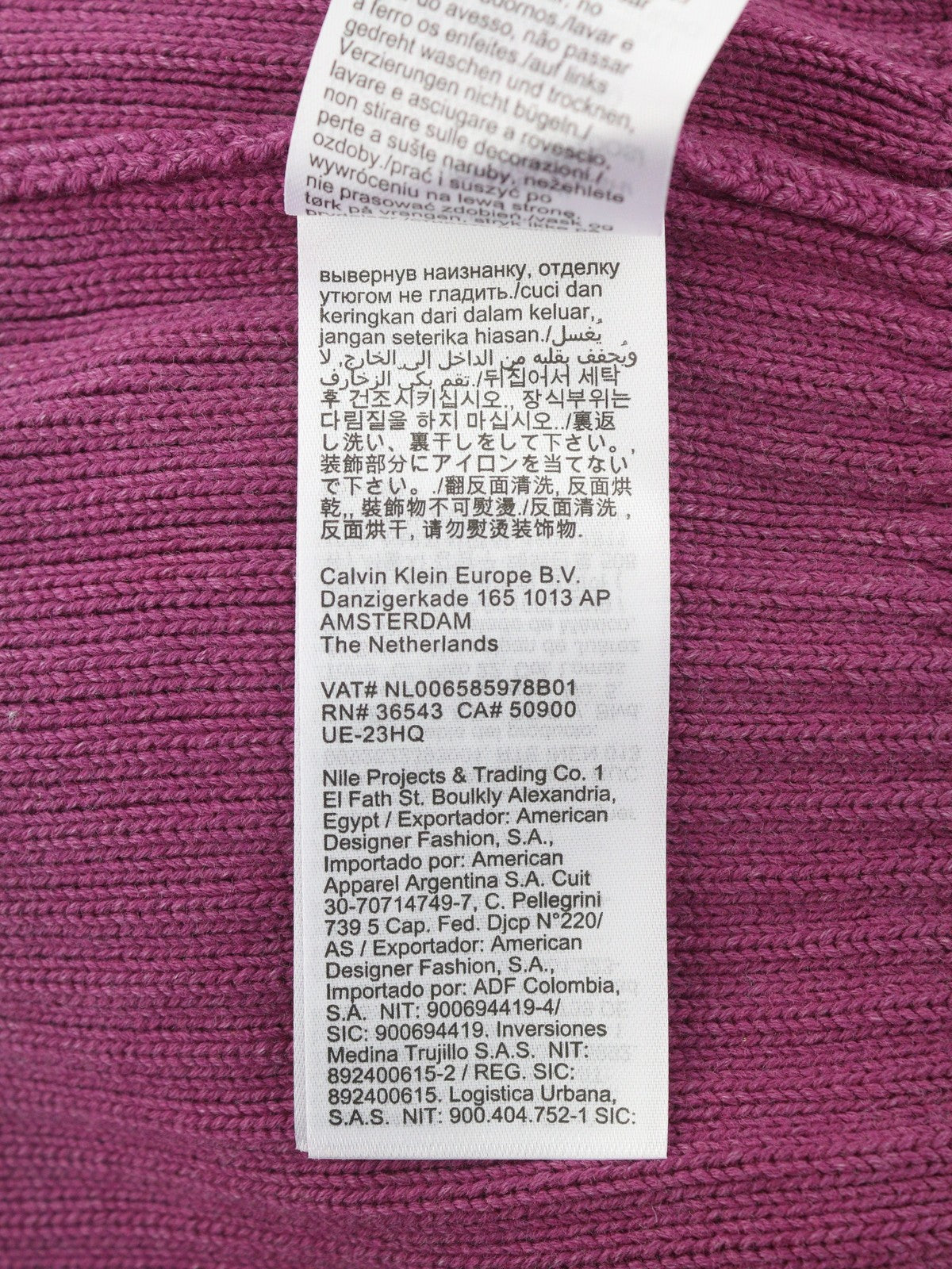 CALVIN KLEIN Men Jumper L Purple Mock Neck Knit