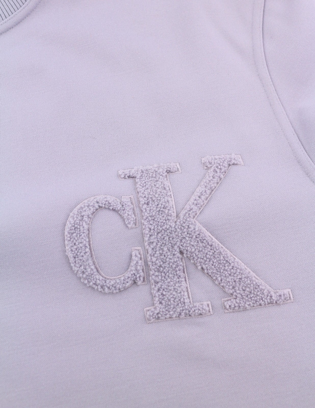 CALVIN KLEIN Men Sweatshirt M Lavender Crew Logo