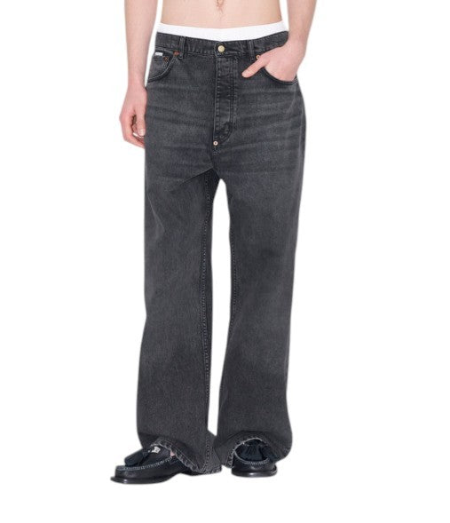 EYTYS Echo Sulphur Ultra Baggy Fit Men Jeans W31/L32 Black Faded Unisex RRP370