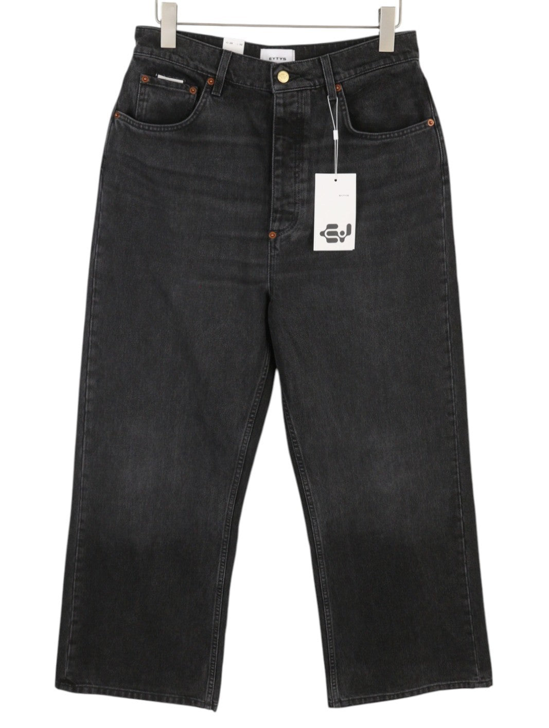 EYTYS Echo Sulphur Ultra Baggy Fit Men Jeans W31/L32 Black Faded Unisex RRP370