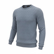 RICHMOND  Men Sweatshirt 50 Blue Linen Blend V-Neck Long Sleeved Pull On