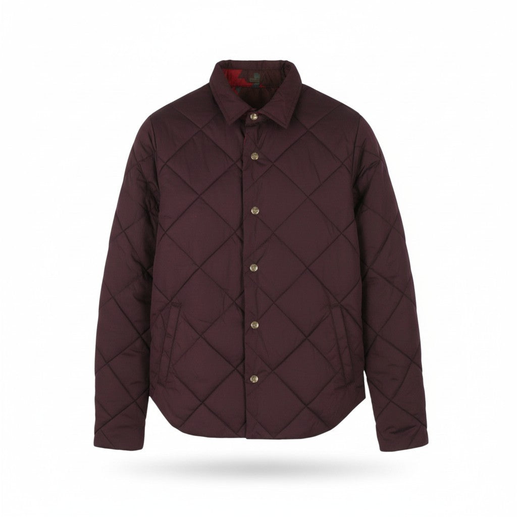SCOTCH & SODA Men Jacket S Burgundy Patterned Quilted Padded Snap Buttons