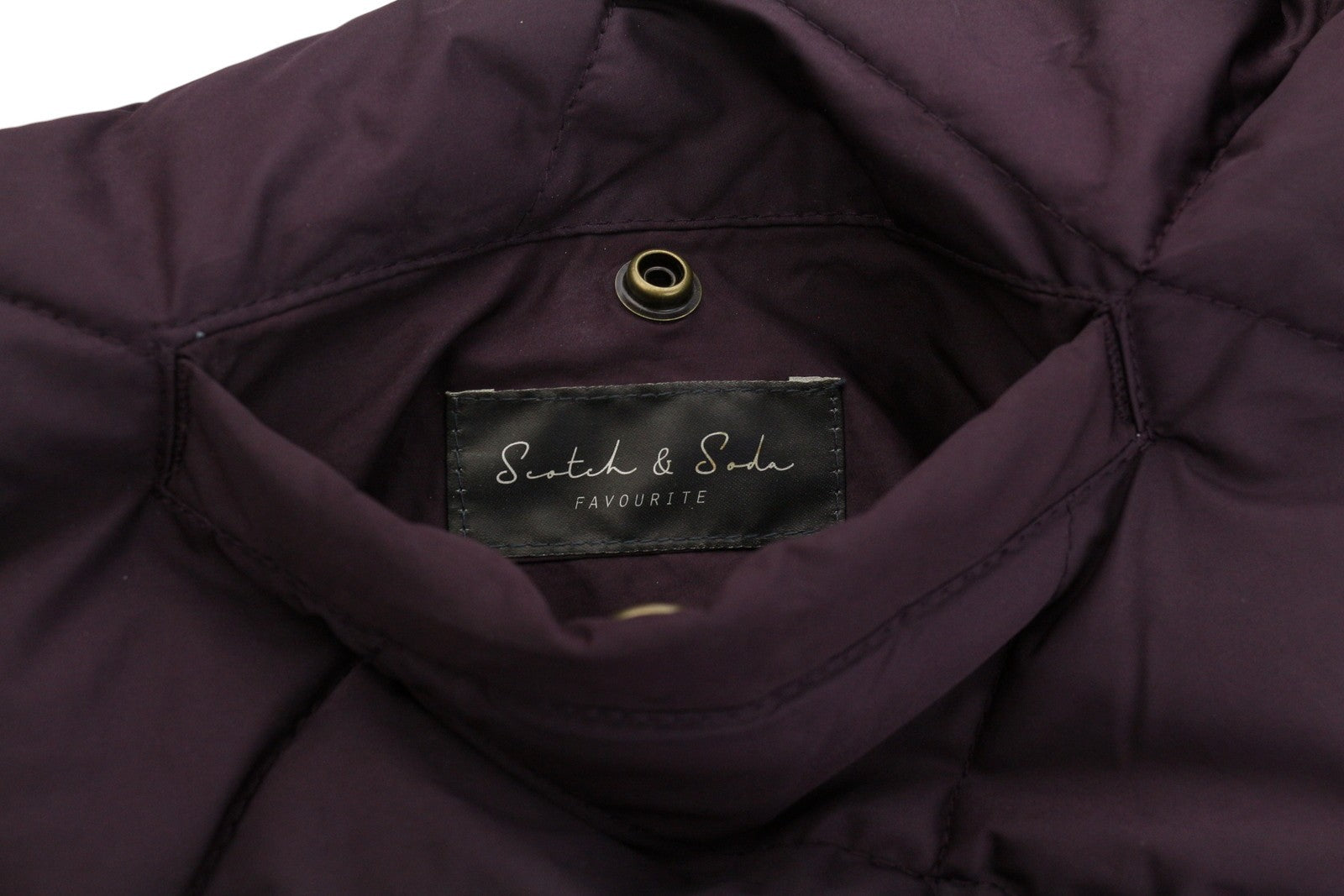 SCOTCH & SODA Men Jacket S Burgundy Patterned Quilted Padded Snap Buttons