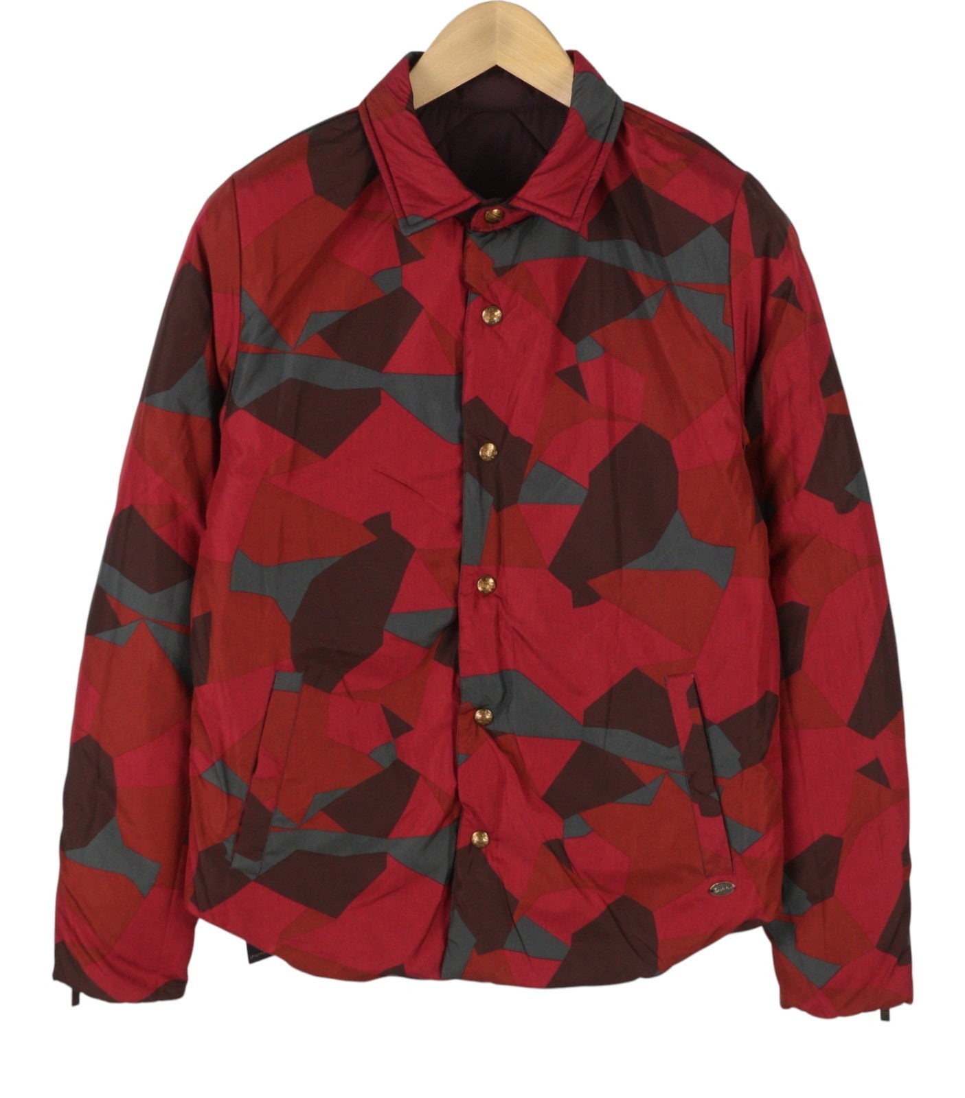 SCOTCH & SODA Men Jacket S Burgundy Patterned Quilted Padded Snap Buttons