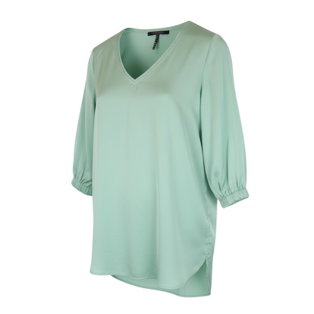 MAISON SCOTCH Women Dress S Mint Green 3/4 Sleeve V-Neck Short Tunic