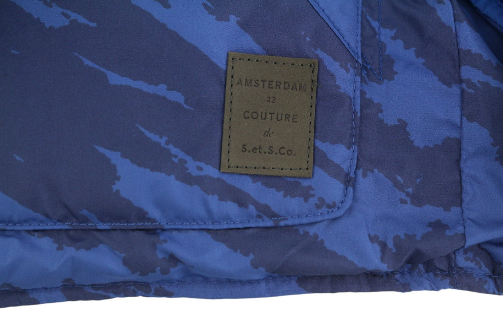SCOTCH & SODA Men Waistcoat M Blue Two-Tone Camouflage Reversible Quilted