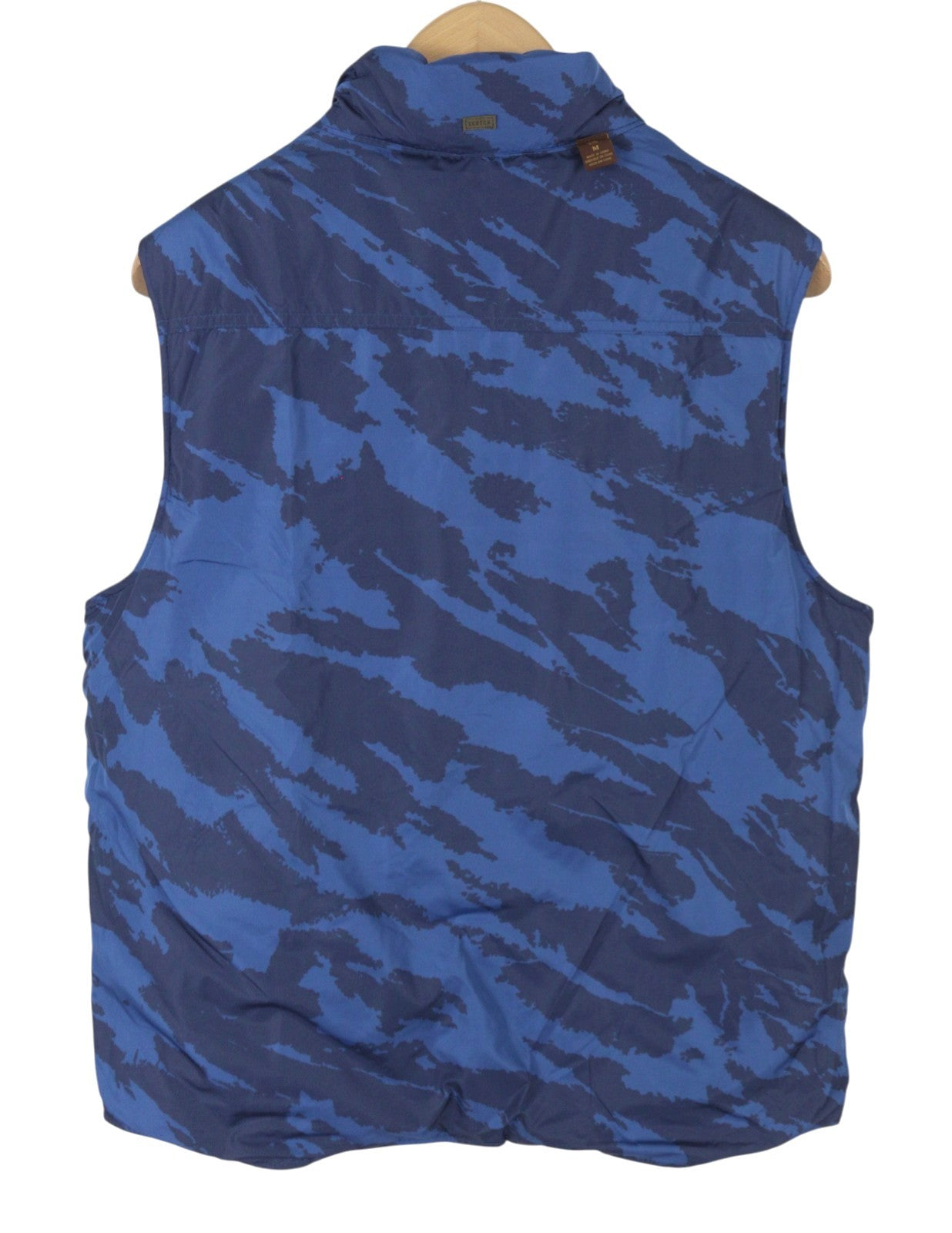 SCOTCH & SODA Men Waistcoat M Blue Two-Tone Camouflage Reversible Quilted