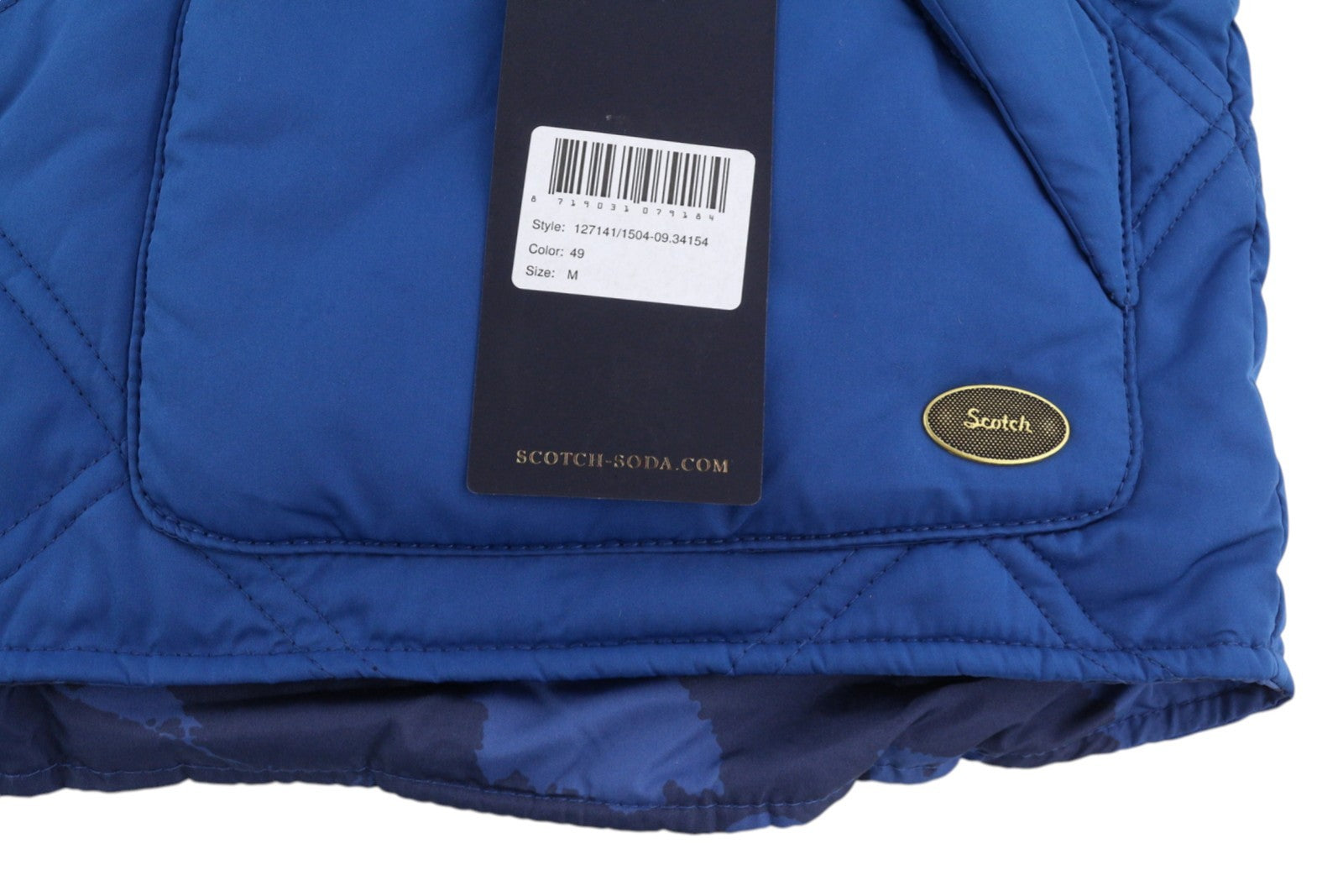 SCOTCH & SODA Men Waistcoat M Blue Two-Tone Camouflage Reversible Quilted