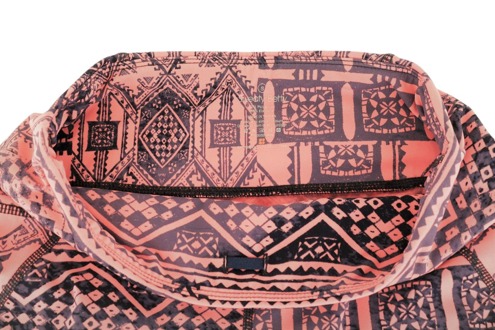 SWEATY BETTY Women Sport Leggings S Orange Patterned Orange Gym Pull On