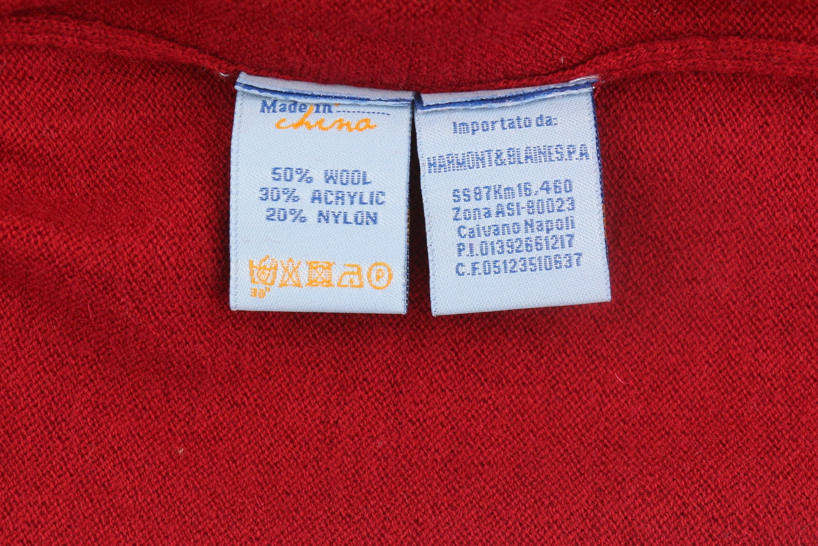 HARMONT & BLAINE Men Jumper M Red Wool Blend Knit Print Pull On