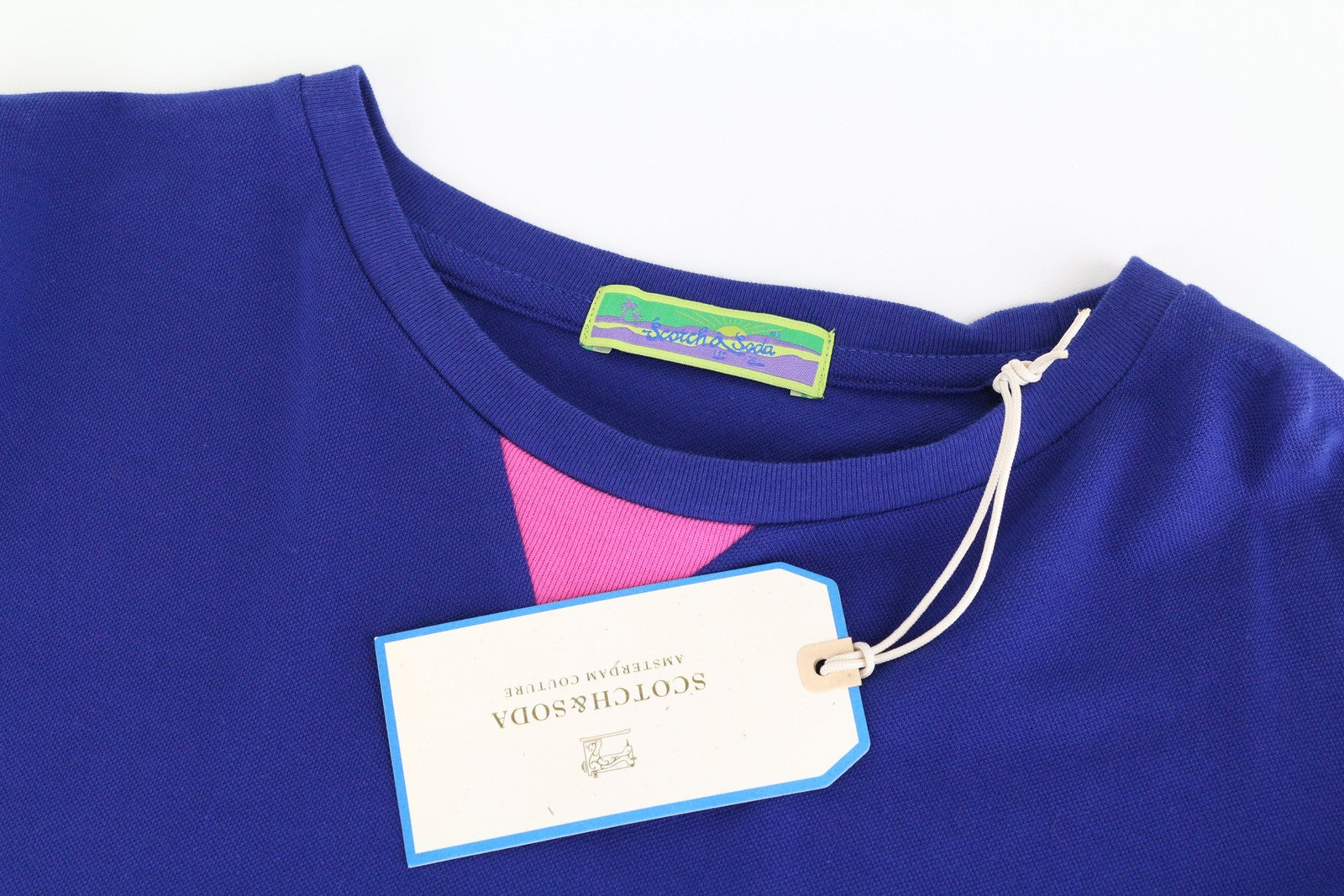 SCOTCH & SODA Ams Couture Men T-Shirt ~XL Blue Long Sleeved Pocketed Pull On