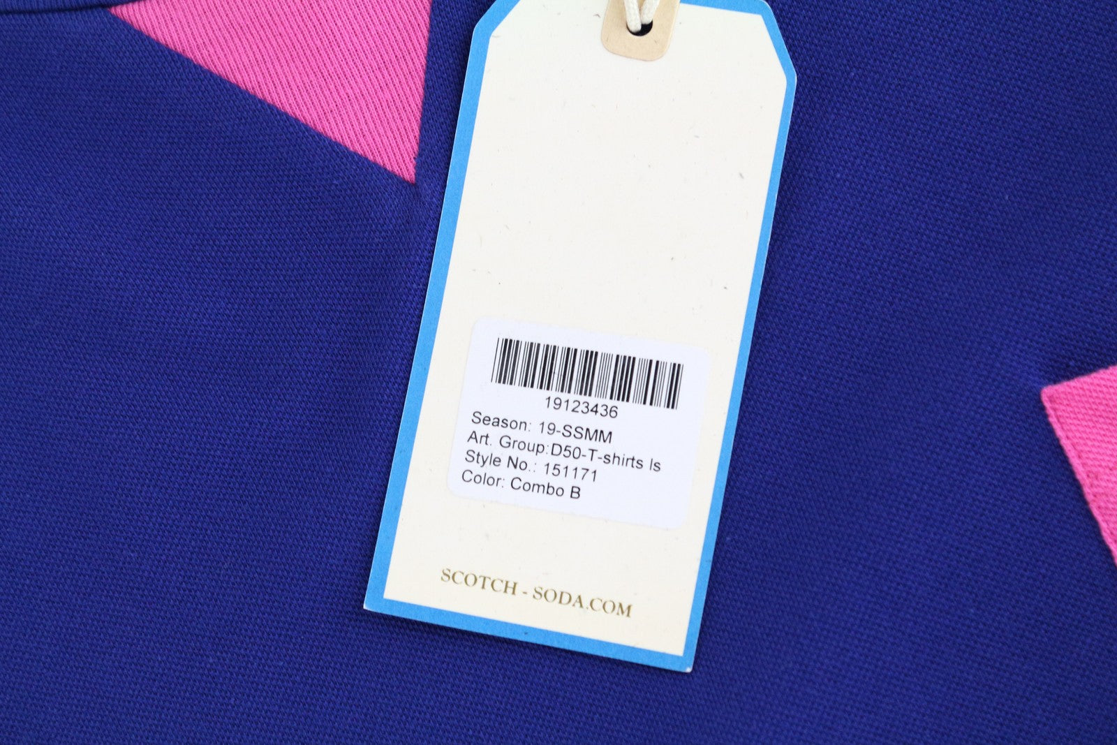 SCOTCH & SODA Ams Couture Men T-Shirt ~XL Blue Long Sleeved Pocketed Pull On