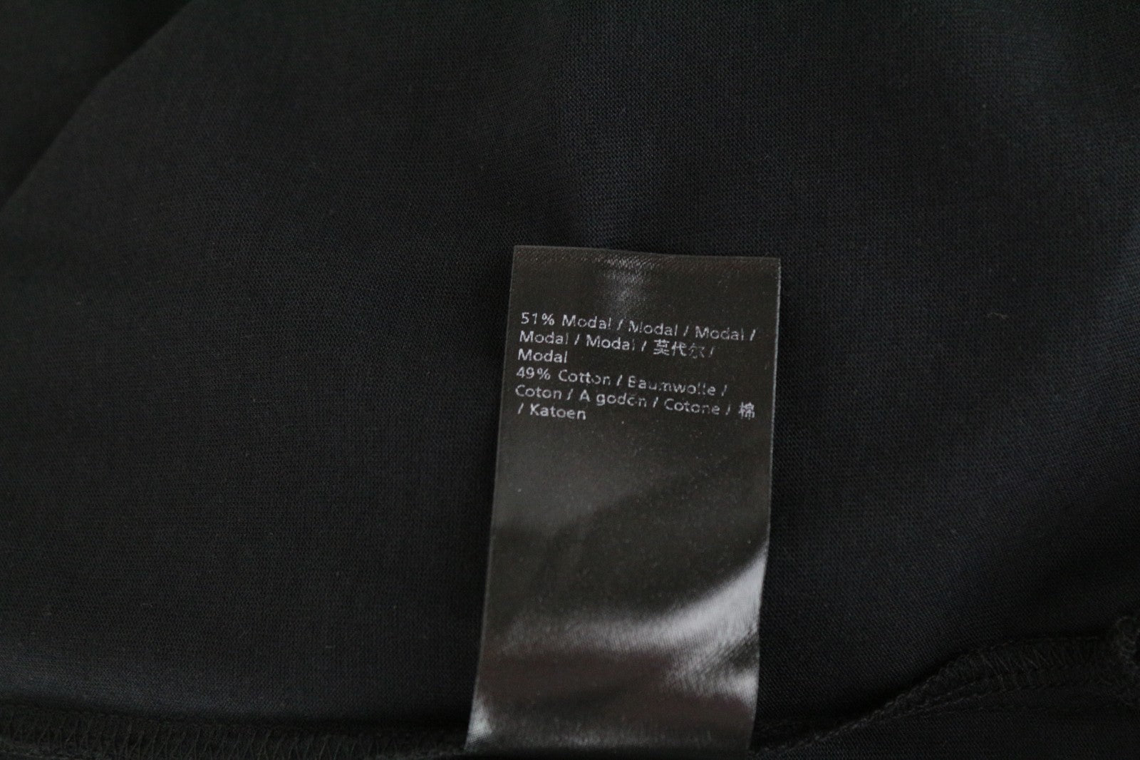 DENHAM Baldwin Women T-Shirt XS Black Cotton Blend Long Sleeved Half-Button