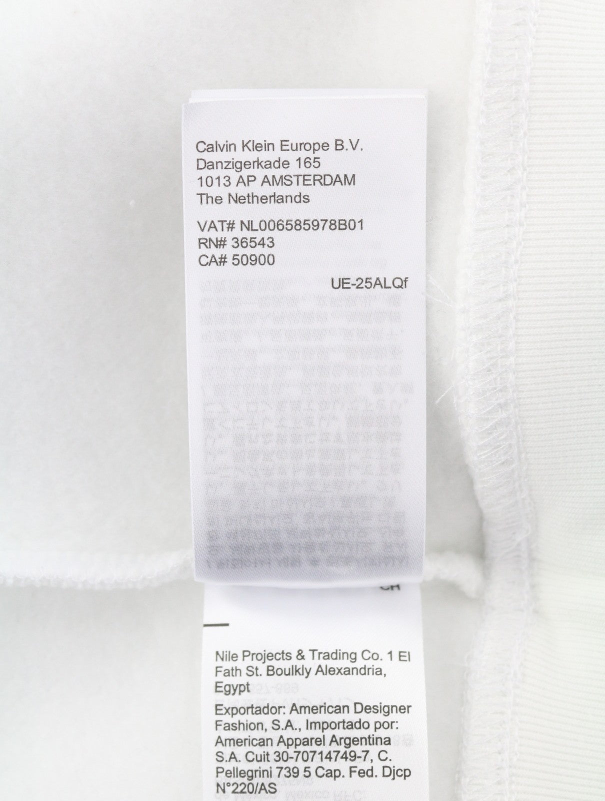 CALVIN KLEIN Men Hoodie XL Bright White Logo Kangaroo Pocket Hooded Pull On