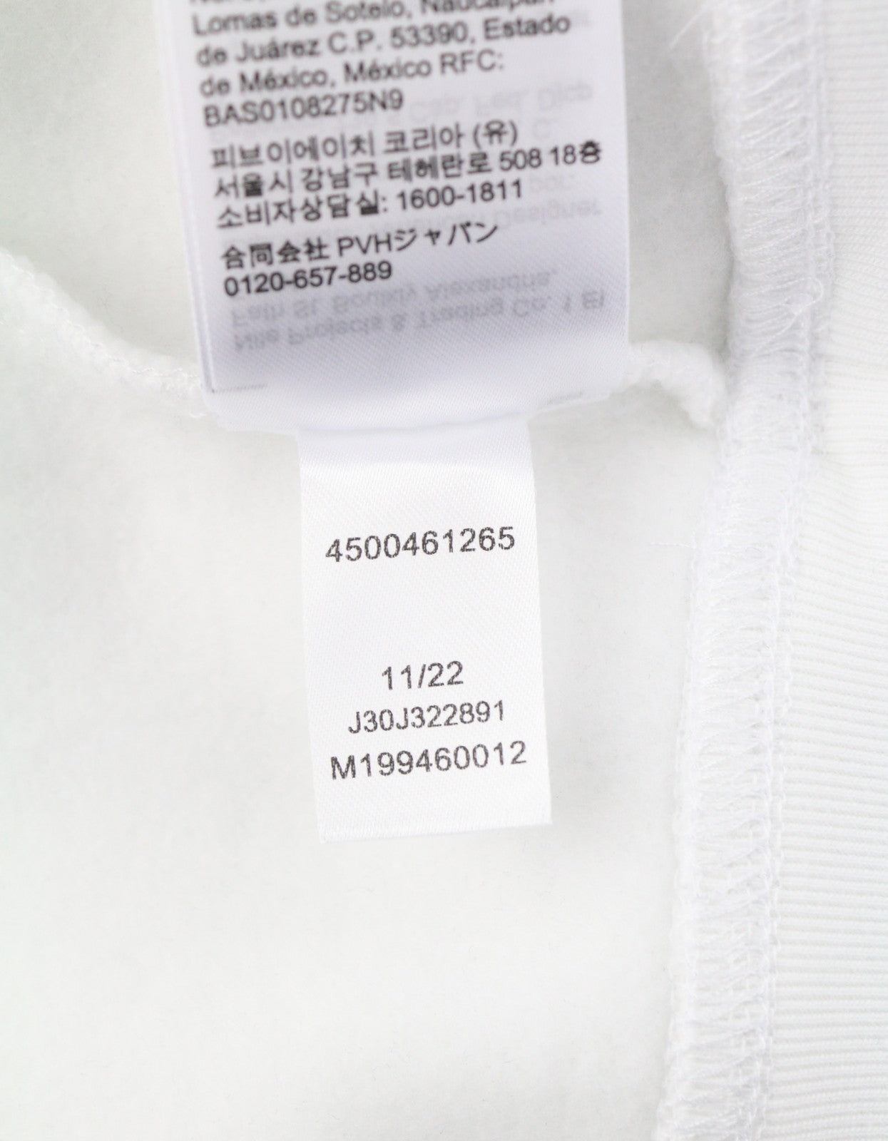 CALVIN KLEIN Men Hoodie XL Bright White Logo Kangaroo Pocket Hooded Pull On