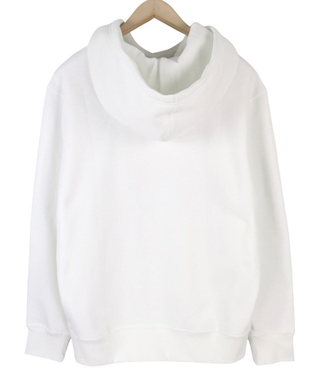 CALVIN KLEIN Men Hoodie XL Bright White Logo Kangaroo Pocket Hooded Pull On