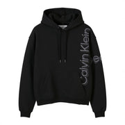 CALVIN KLEIN Men Hoodie S Black Loose Oversized Kangaroo Pocket Hooded Pull On