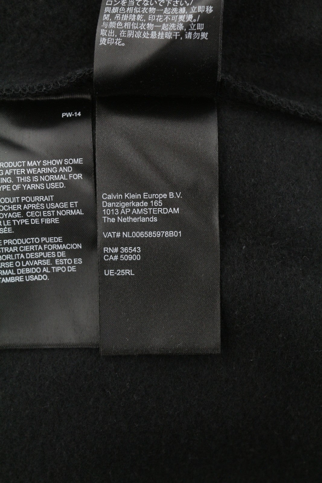 CALVIN KLEIN Men Hoodie S Black Loose Oversized Kangaroo Pocket Hooded Pull On