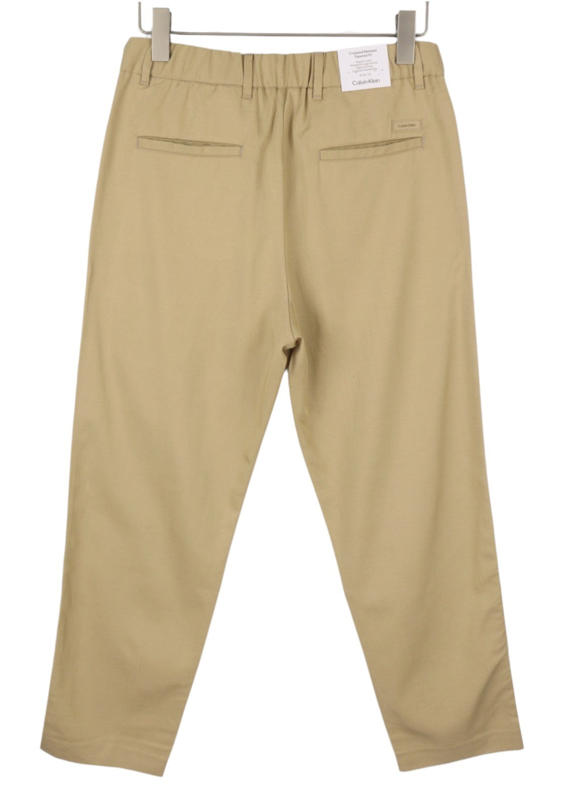 CALVIN KLEIN Piece Dyed Tencel Tapered Men Trousers W32/L32 Cropped Relax