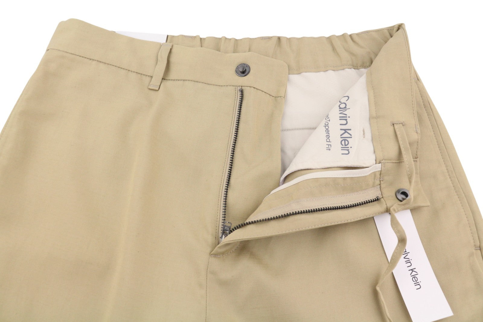 CALVIN KLEIN Piece Dyed Tencel Tapered Men Trousers W32/L32 Cropped Relax