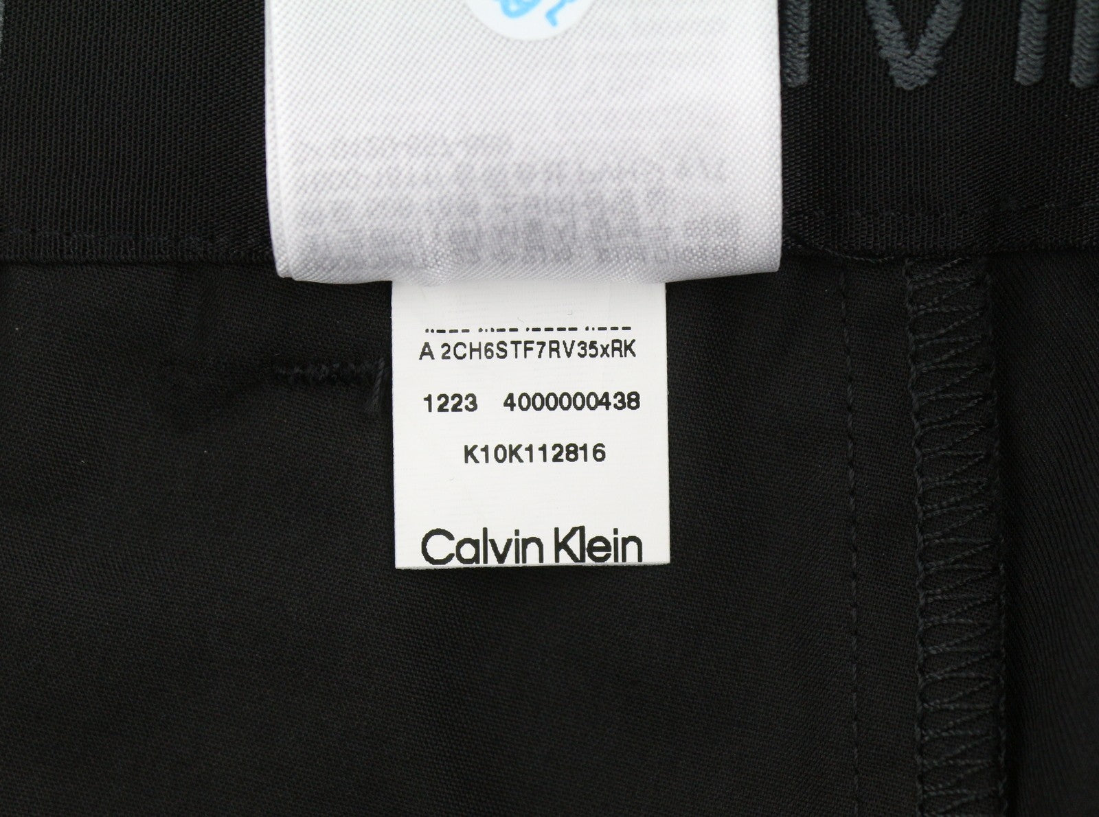 CALVIN KLEIN Tech Cotton Stretch Slim Men Trousers M Black Zip Fly Chino