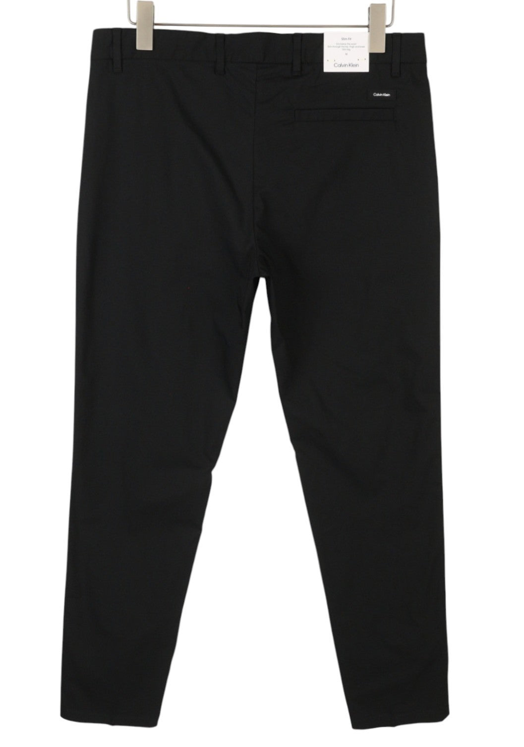 CALVIN KLEIN Tech Cotton Stretch Slim Men Trousers M Black Zip Fly Chino