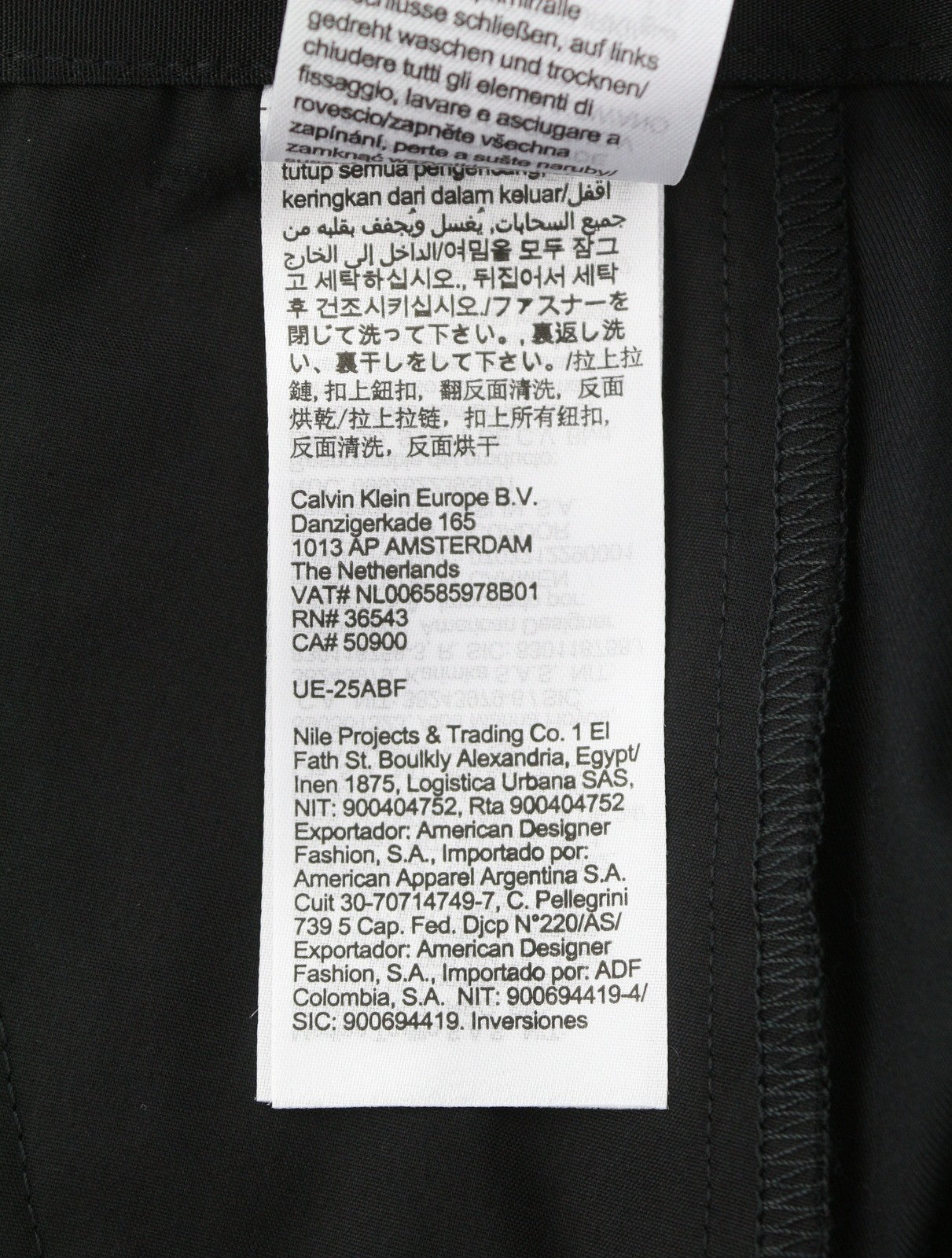 CALVIN KLEIN Tech Cotton Stretch Slim Men Trousers M Black Zip Fly Chino