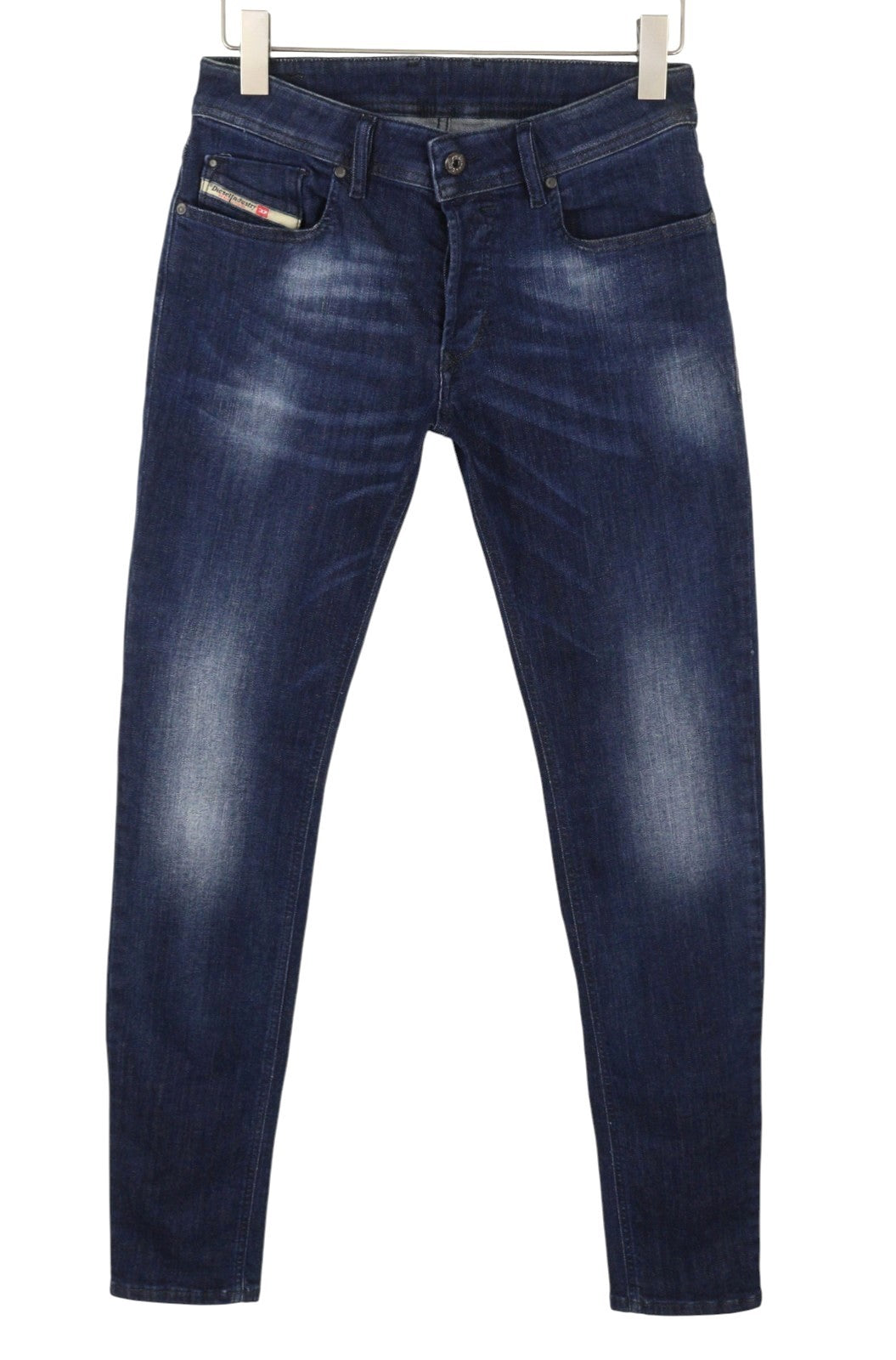 DIESEL Troxer R79K6 Men Jeans W28/L32 Blue Whiskers Faded Skinny Fit