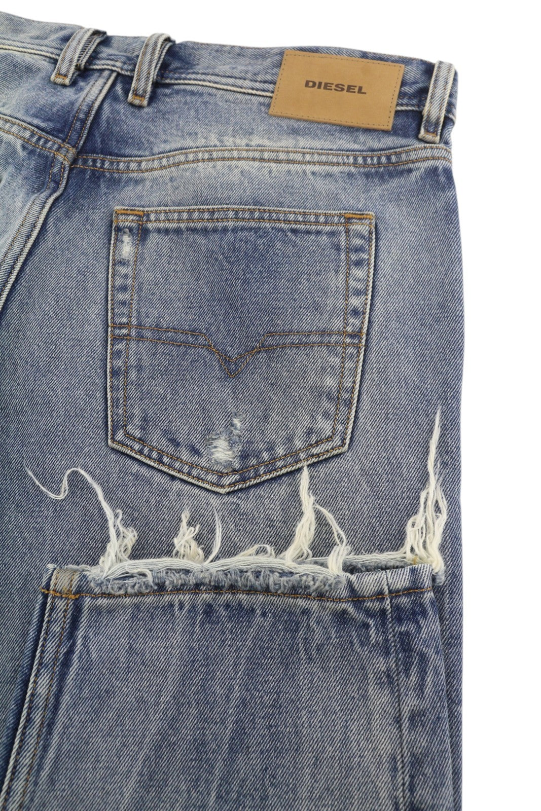 DIESEL Dagh-XP 084ZS Men Jeans W29/L30 Blue Distress Ripped Regular Straight