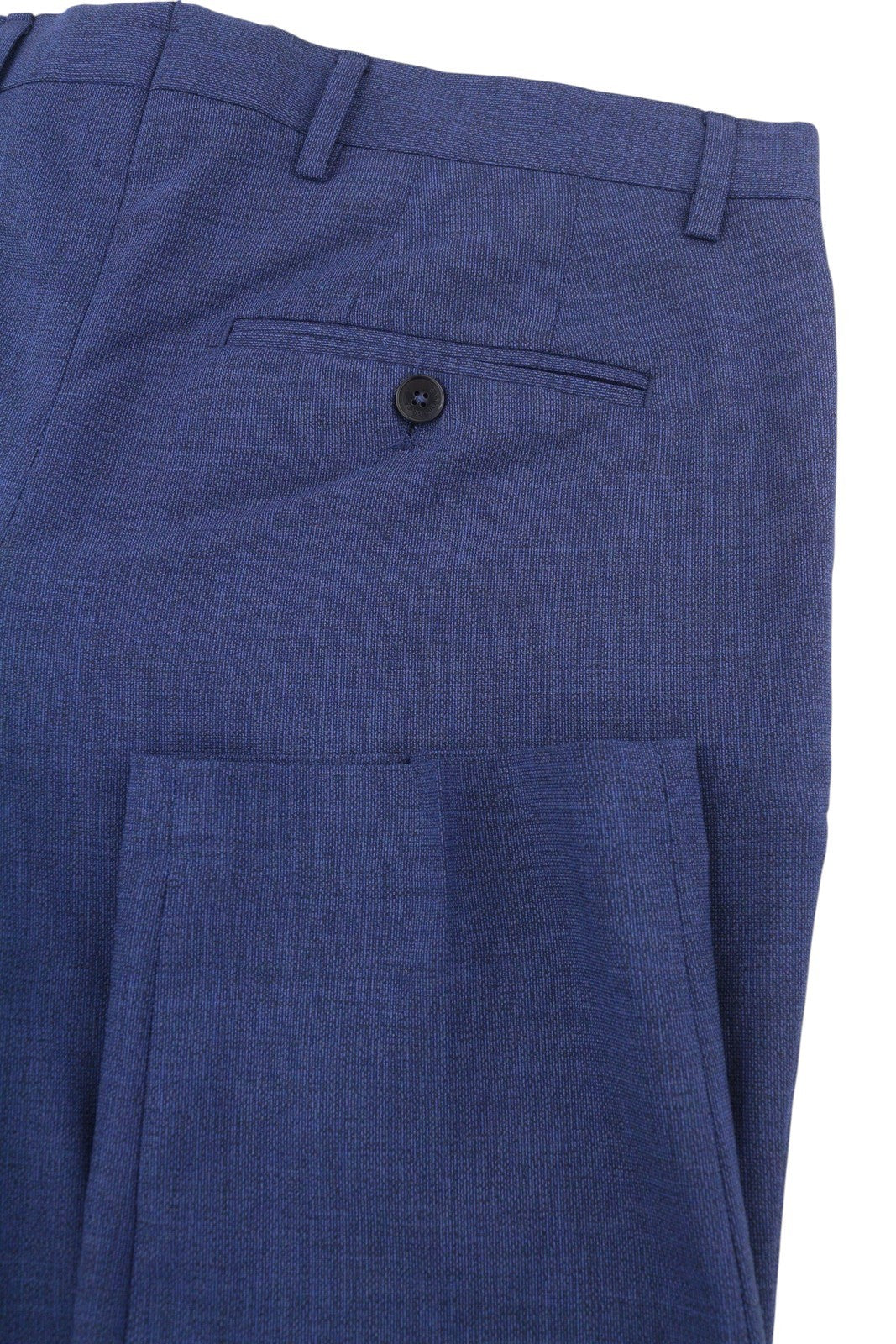 TOMMY HILFIGER THFlex Micro Structure Men Trousers EU48 Blue Wool Blend