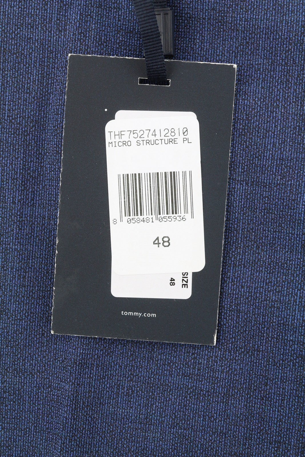 TOMMY HILFIGER THFlex Micro Structure Men Trousers EU48 Blue Wool Blend