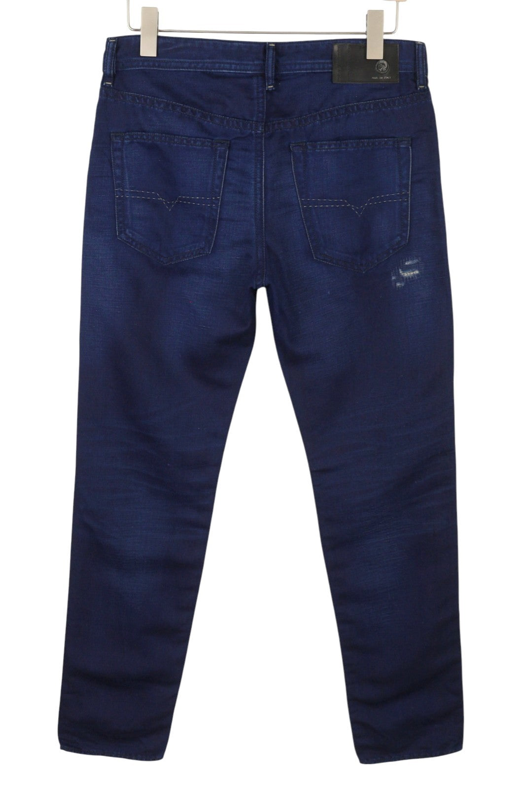 DIESEL Buster 0665T Men Jeans W32/L32 Blue Faded Distress Regular Slim Tapered