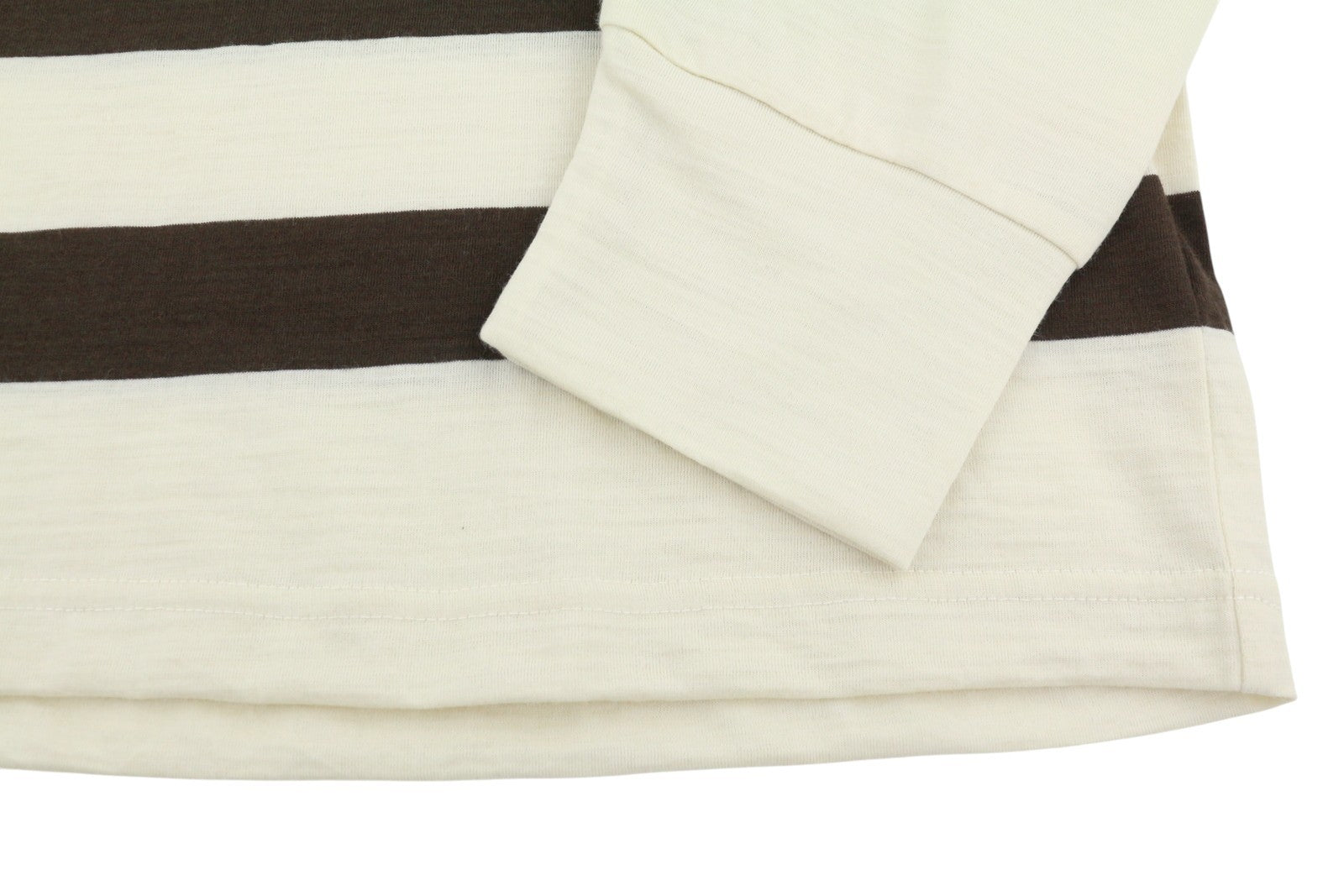 GANT Wool Jersey Men T-Shirt 2XL Cream Crew Neck Stretch Long Sleeve Tee Logo