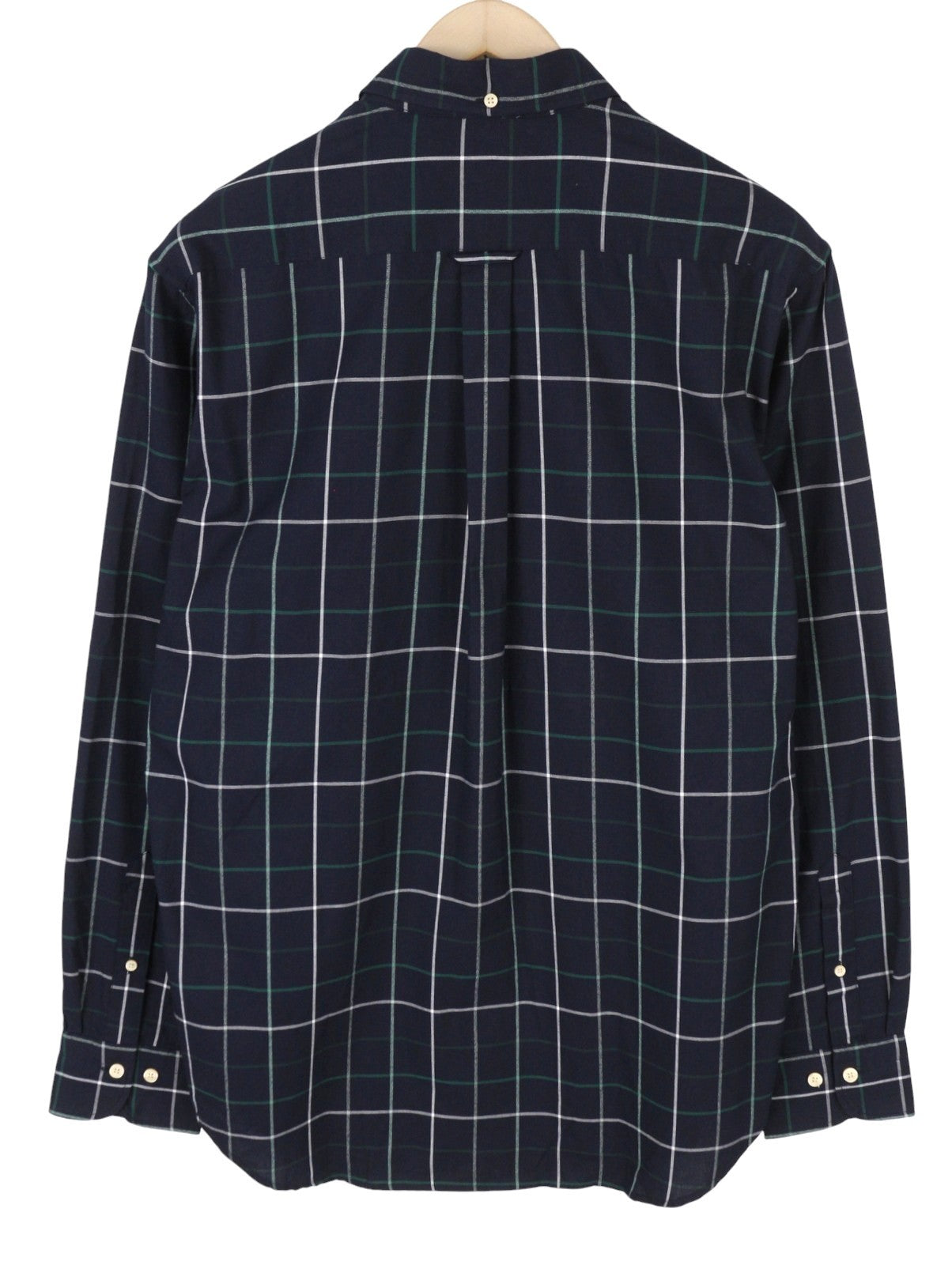 GANT Tech Prep Oxford Check Men Shirt M Navy Button-Down Neck Casual Shirt