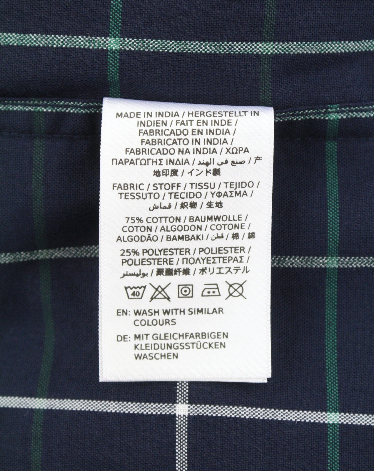GANT Tech Prep Oxford Check Men Shirt M Navy Button-Down Neck Casual Shirt