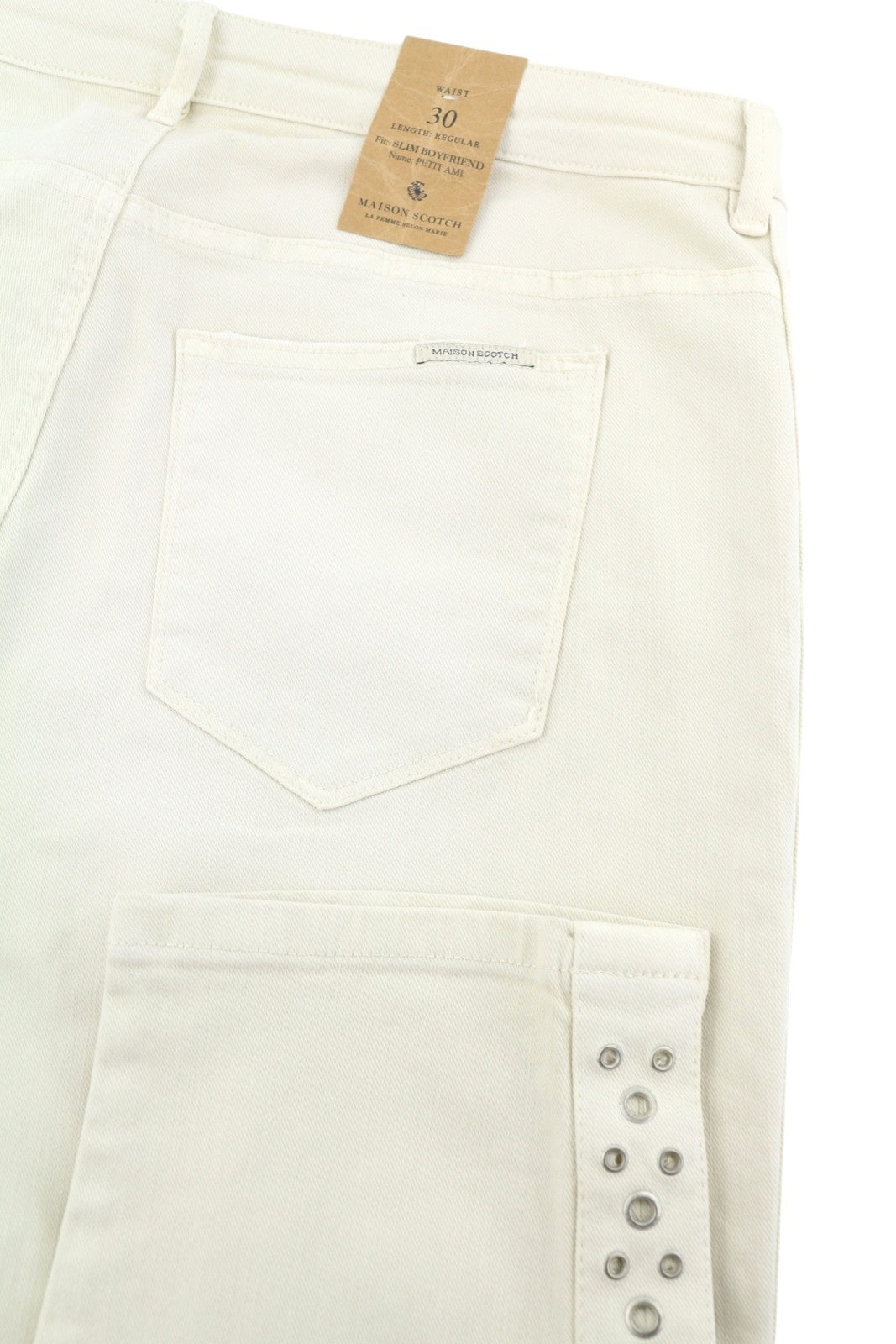 MAISON SCOTCH Petit Ami Women Jeans W30/L34 Beige Slim Boyfriend Cropped