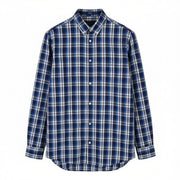 GANT Tech Prep Oxford Check Men Shirt M Blue Button-Down Neck Casual Shirt