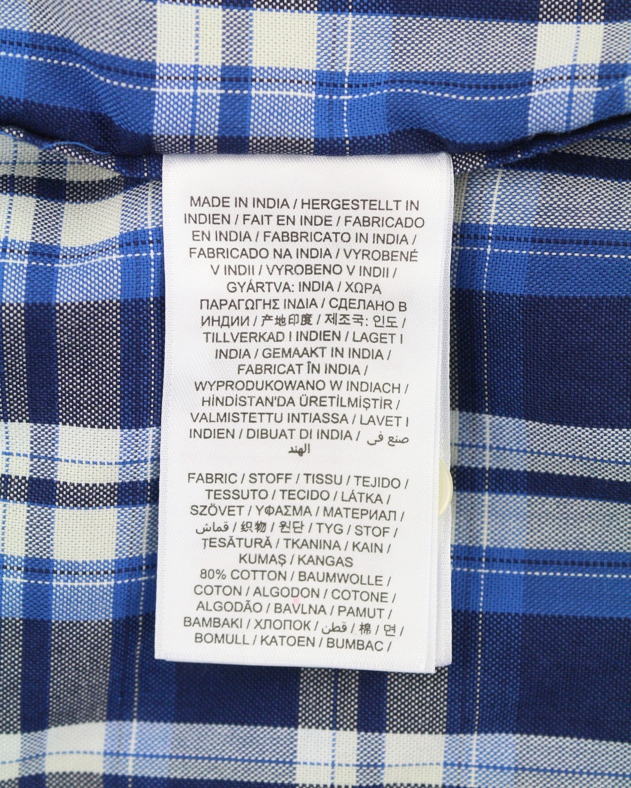GANT Tech Prep Oxford Check Men Shirt XL Blue Button-Down Neck Casual Shirt