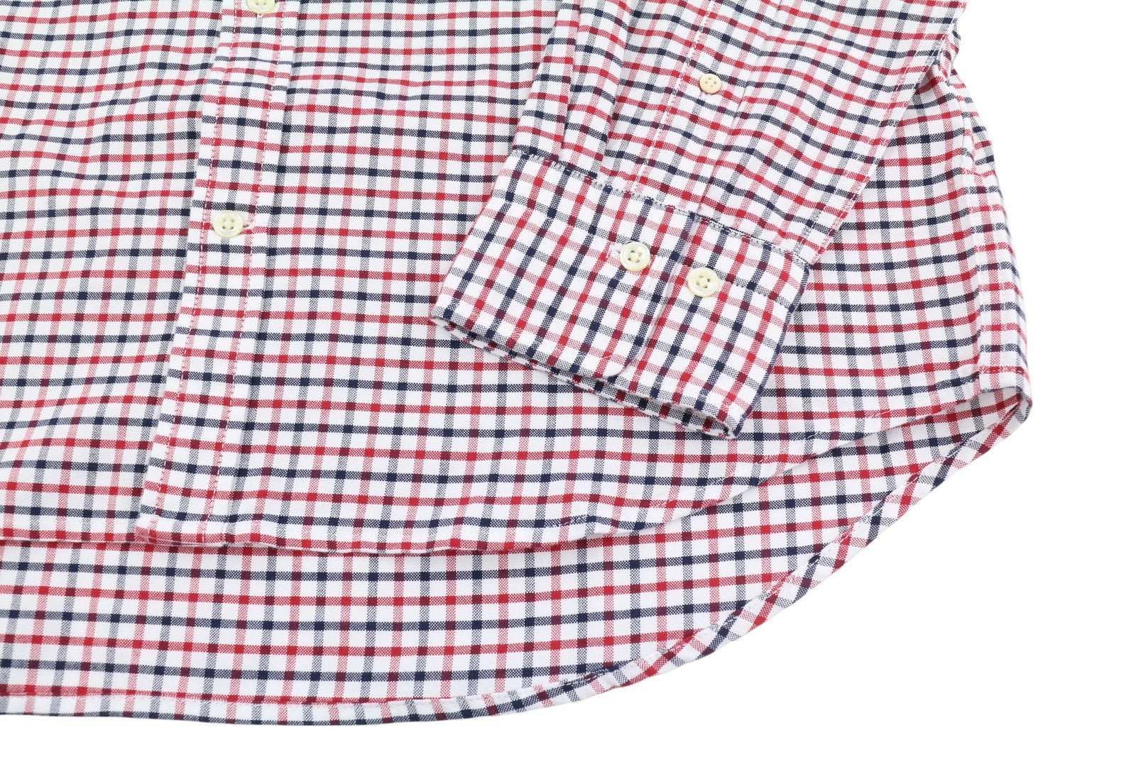 GANT Oxford Tattersall Men Shirt L Equestrian Red Button-Down Pocket Shirt