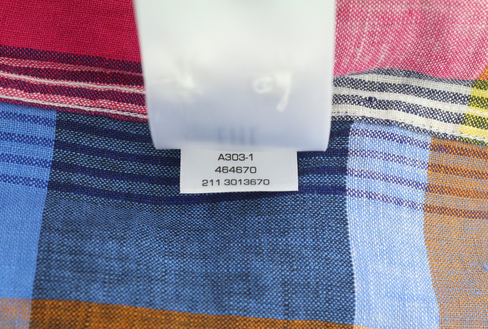 GANT Mixed Panel Linen Madras Men Shirt S Colourful Button-Down Casual Shirt