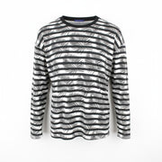 SCOTCH & SODA Ams Couture Men T-Shirt M Black Cotton Anti Fit Striped Pattern