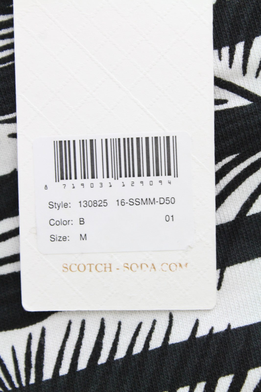 SCOTCH & SODA Ams Couture Men T-Shirt M Black Cotton Anti Fit Striped Pattern