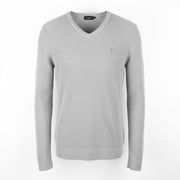 RICHMOND  Men Sweatshirt M/L Grey Pure Cotton V-neck Long Sleeved Casual