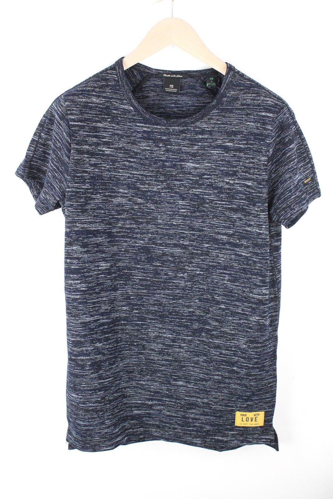 SCOTCH & SODA Ams Couture Men T-Shirt S Dark Blue Cotton Blend Long Fit Casual